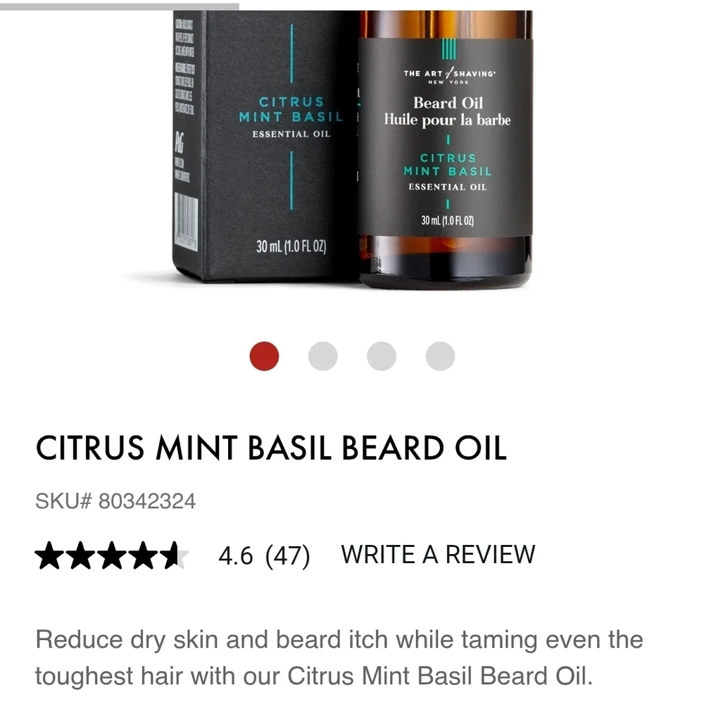 The Art of Shaving Beard Oil - Citrus Mint Basil